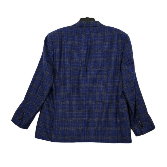 TailoRED Sports Blazer Mens 46R Blue Plaid Reda Italian Wool Made in Canada - Picture 2 of 16